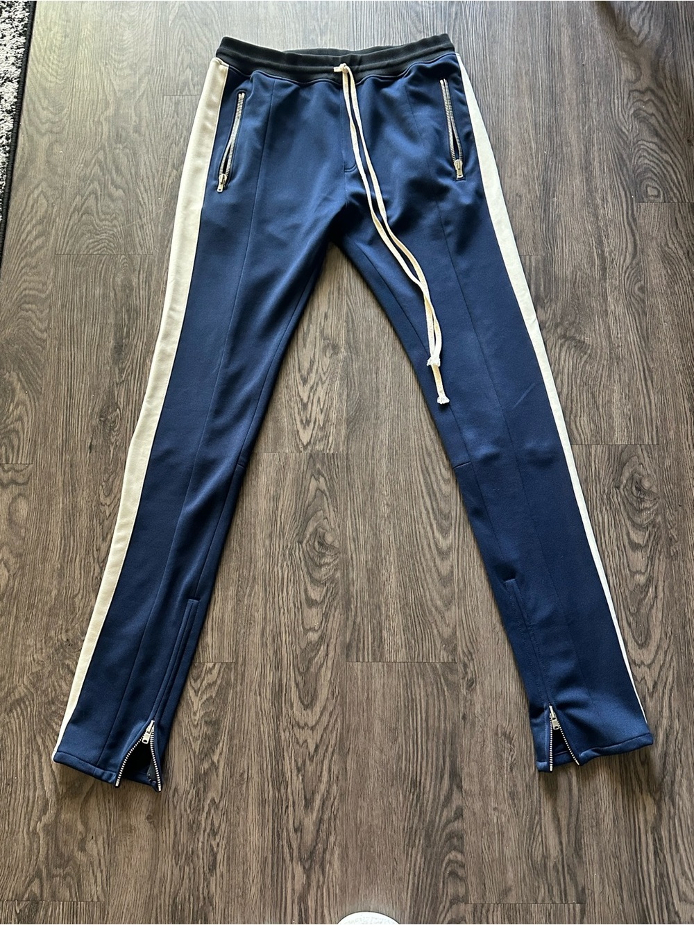 Fear of god - Navy Track Pants with White Side Stripes